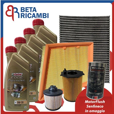 SELEZIONATA DA BT RICAMBI Kit Tagliando Per Ford Fiesta VII Ecosport 1.5 TDCi 4 Filtri 4 Olio 0W30 Castrol