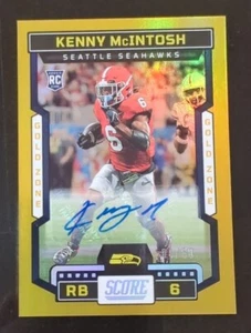 ๐2023 Score Kenny McIntosh RC Gold Zone Auto Seahawks football /50 autograph - Picture 1 of 3