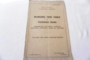 Sección de horario de trabajo ferroviario de la Región Sur 1963 WL - Imagen 1 de 5