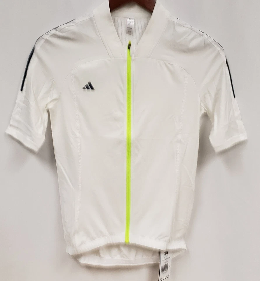 ADIDAS CYCLING JERSEY SHIRT FULL-ZIP TOP AEROREADY WHITE IJ8160 SMALL