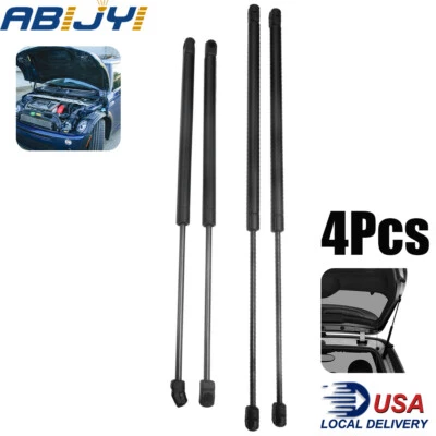 4Pcs Front Hood+Tailgate Gas Shock Struts Lift Support For Mini Cooper R50/53 - Imagem 1 de 4