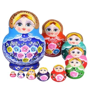 Marque de poupées gigognes 10 pièces Série de Poupées Russes Matriochkas Po... - Imagen 1 de 3
