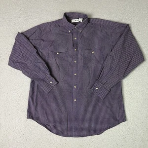Camisa LL Bean Para Hombres Grande Azul Regular Con Botones A Cuadros Informal Suave Cómoda Top - Imagen 1 de 7