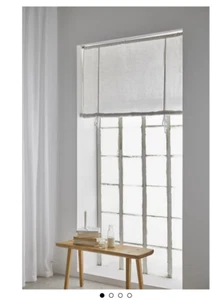 NWT HIMLA Sweden White Linen "Sunshine 18th Century" Curtain 130cmx120cm Roll Up - Picture 1 of 6