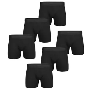 Mens 3 or 6 Pack Boxer Black Shorts Trunks Comfort Fit Boxer Multipack Underwear - Picture 1 of 11
