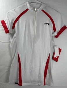NWT Women’s TYR Carbon Triathlon Series Cycling Jersey White Red Black Small - Picture 1 of 7