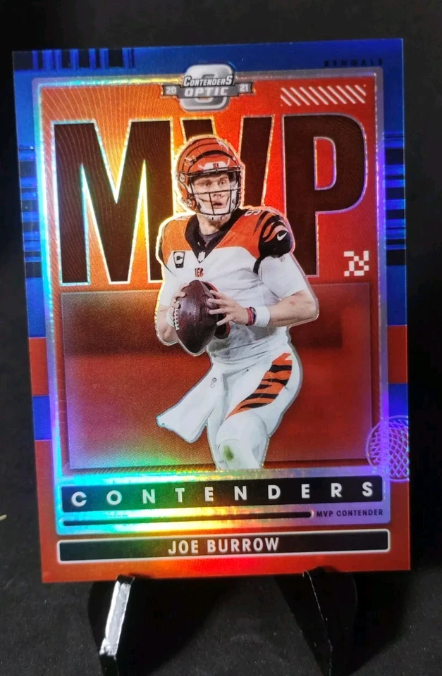 Joe Burrow 2021 Panini Contenders Optic Blue Holo MVP Contenders #37/99 MVP-JBU - Image 1 of 4