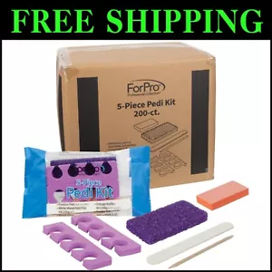Individually Packed 5-Piece Pedi Kit with Wood Nail File & Pumice Pad - 200 Sets - Picture 1 of 12