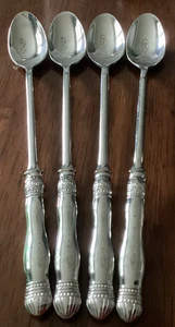 GALLERY Southern Living at Home 4 Iced Tea Spoons Used Stainless Flatware 8.5" - Picture 1 of 6