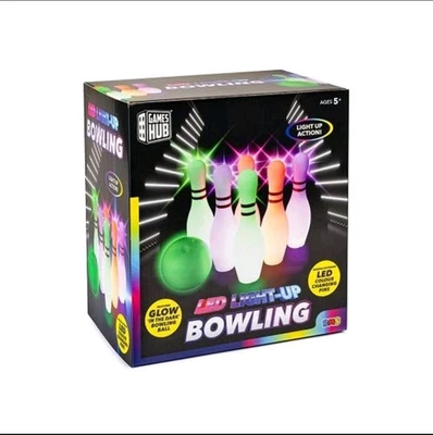 Games Hub LED Colour Changing Pin GLOW LIGHT UP BOWLING Age 5+