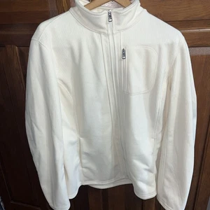 Chaqueta de Pana Marfil Para Mujer XL Cremallera Andrew Marc Perfecta Para Otoño Suave - Imagen 1 de 7