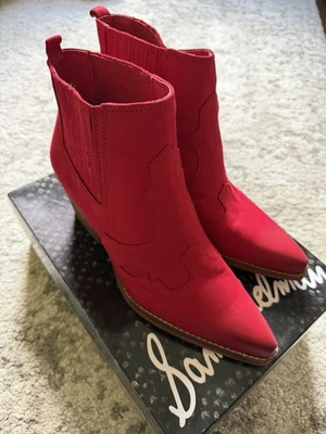 Sam Edelman Winona Western красный ботинок замши размер 8 - Изображение 1 из 4