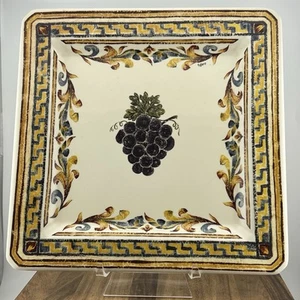 Vtg Limited Edition Tiffany Boutique Italian Vineyard Square Serving Plate 10" - Picture 1 of 10