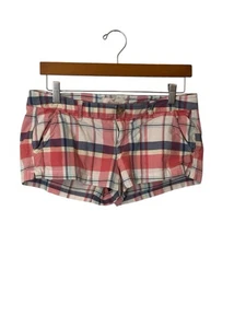 Hollister Juniors 5 Plaid Bootie Shorts Micro Mini Low Rise Button Pockets Y2K - Picture 1 of 3