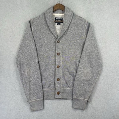 Cárdigan suéter Woolrich para hombre gris medio con botones bolsillos delanteros Foto 1 de 4