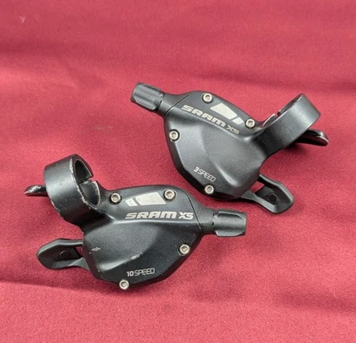SRAM X5 3x10 Speed MTB-Hybrid Shifter Set Latest Black Alloy Main Lever S78 - Image 1 of 4