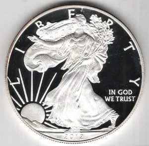 2012 W DOLLAR AMERICAN SILVER EAGLE 1oz .999 FINE SILVER WEST POINT US $1 COIN - Picture 1 of 4