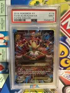 2016 POKEMON XY FATES COLLIDE #118 FULL ART/M ALAKAZAM EX PSA 9 - Picture 1 of 2