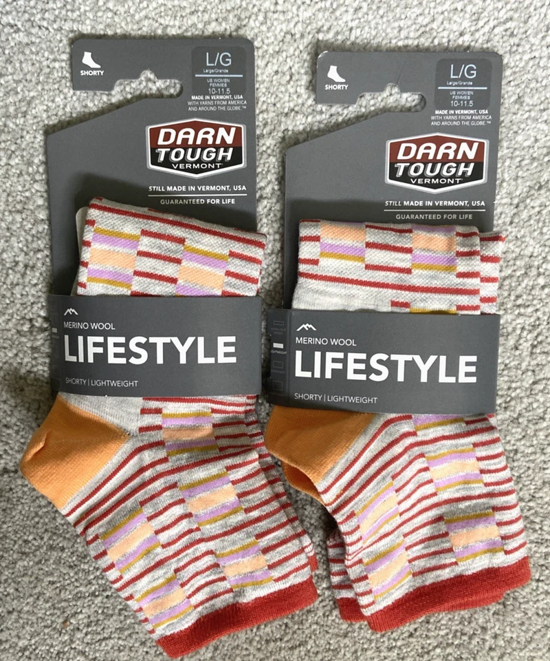 Lot of 2 Pairs Darn Tough Picnic Shorty Lightweight Ankle socks  L fits 10-11.5 - Image 1 of 4