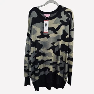Isaac Mizrahi New York Lounge Sweater Super Soft Tunic Length Camouflage Size XL - Picture 1 of 7