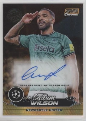 2023 Topps Stadium Club Chrome UCL Orange Prism Refractor /25 Callum Wilson Auto - Image 1 of 2