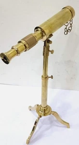 Vintage Brass  Polish Telescope On Tripod Stand Antique Free expedited shipping - Picture 1 of 9