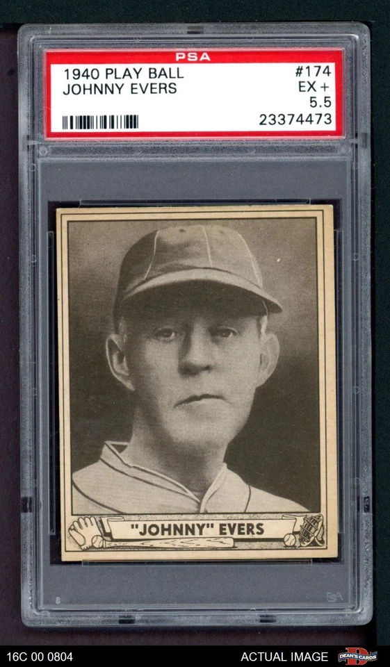 1940 Play Ball #174 Johnny Evers Cubs HOF PSA 5.5 - EX+ - Image 1 of 1