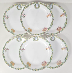 6PC Corelle By Corning Christmas Joy 7" Salad/Dessert Plates Wreath Swag Border - Picture 1 of 8
