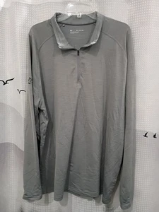 Under Armour Mens 2XL Tech 1/2 Zip Pullover Gray Long Sleeve Teton Lakes Logo - Picture 1 of 7