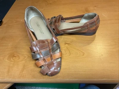 Mocasines Huaraches de cuero Cabin Creek MUJER 9M marrón tejido zapatos planos informales Foto 1 de 4