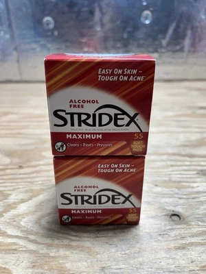 Stridex Medicated Acne Pads, Maximum 55 Ct Facial Cleansing Wipes 2 pack 12/26 - Image 1 of 4
