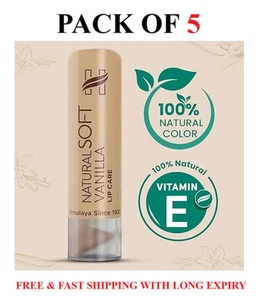 NEW 5 Himalaya Herbal Pure Natural Soft Vanilla Lip Care Balm 4.5gm USA-EXP.2027 - Picture 1 of 16