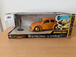 NIB Jada Transformers Bumblebee Charlie Die Cast Figure & Volkswagen Beetle - Picture 1 of 8