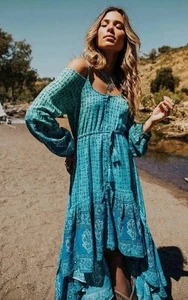 HOUSE OF SKYE Size S/M Women’s Desert Rose Dallas Midi Dress Boho Luxe Hippie - Picture 1 of 15