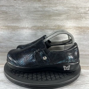 Alegria Womens Kara Slip-On SnakeSkin Iridescent Leather Clogs Size EU 38 US 7.5 - Picture 1 of 9