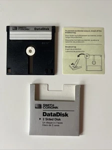 Smith Corona DataDisk 2.8" disco de dos caras vintage medios en blanco Alemania - Imagen 1 de 2