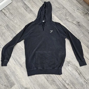 Gymshark Hoodie Mens Large Regular Black Pullover Sweatshirt Workout Gym Trainin - Picture 1 of 4