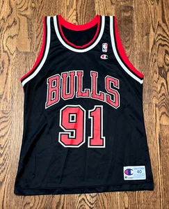Vintage Dennis Rodman Jersey Champion Chicago Bulls NBA Basketball Jordan Pippen - Picture 1 of 3