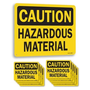 Hazardous Material OSHA Caution Sign Metal, Plastic, Or Decal - 5 or 10 Pack - Picture 1 of 47