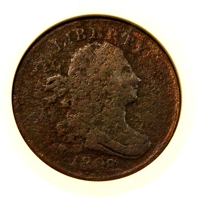elf Draped Bust Half Cent 1808  8/7 Overdate ANACS Net G4  VG details Cleaned - Image 1 of 3