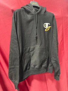 GLD X Champion Men’s Reverse Weave Fleece Hoodie Gold Logo Black NEW - Picture 1 of 9
