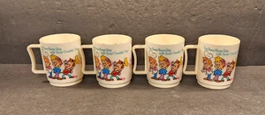 4 TAZZE DI PLASTICA VINTAGE 1984 KELLOGG'S RICE KRISPIES CEREALI SNAP CRACKLE POP - Foto 1 di 9