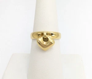 Robert Lee Morris 18K Yellow Gold Dangle Heart Band Ring P319-Fox 1083 - Picture 1 of 11