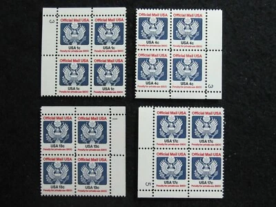 US - SCOTT# O127-O129,O130 - PLATE BLOCK 4 - MNH - CAT VAL $5.40 - Image 1 of 2