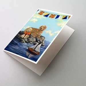 Caroline's Treasures PPP3100GCA7P Golden Retriever Retreat Greeting Cards and... - Picture 1 of 3