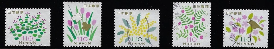 Japón 2025 Flores Saludos Primavera 110Y Juego Completo Usado UL19 Foto 1 de 1