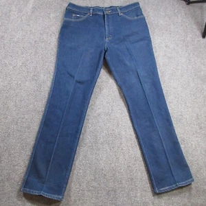 Vintage Lee Jeans Mens 38x32 Blue Dark Western 80s Straight Cowboy Denim Pants - Picture 1 of 16