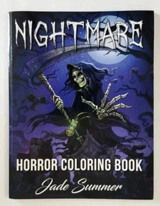 Jade Summer Nightmare Horror Coloring Book Adult Halloween - Picture 1 of 15