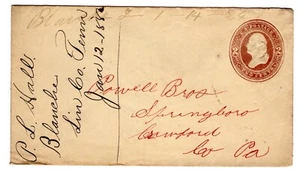 Blanche TN Lincoln County (1870-1959) to Powell Bros PA on Postal Entire - Picture 1 of 2