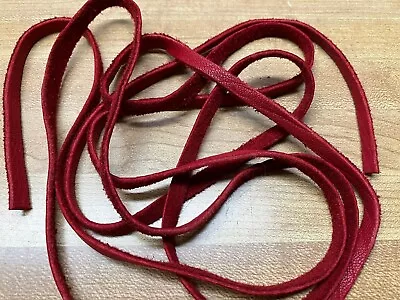 Two (2) Red Color Tanned Deer Leather Lace 72"  X  1/4 "  3 Oz. - Image 1 of 3
